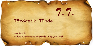 Töröcsik Tünde névjegykártya